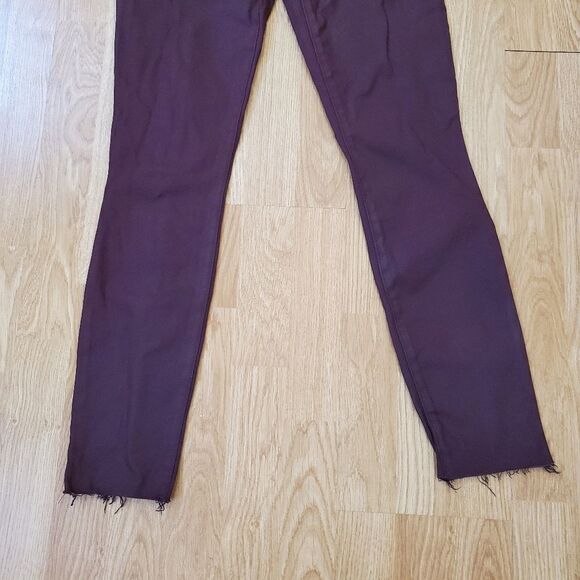 Joe's "The Charlie" Coated Ankle Skinny Jeans - size 28 in Merlot - Picture 5 of 13